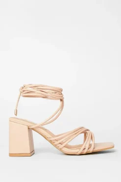 Faith: Celeste Spaghetti Strap Lace-up Block Heeled Sandals