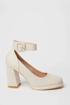Faith: Celine High Block Heel Platform Court Shoes