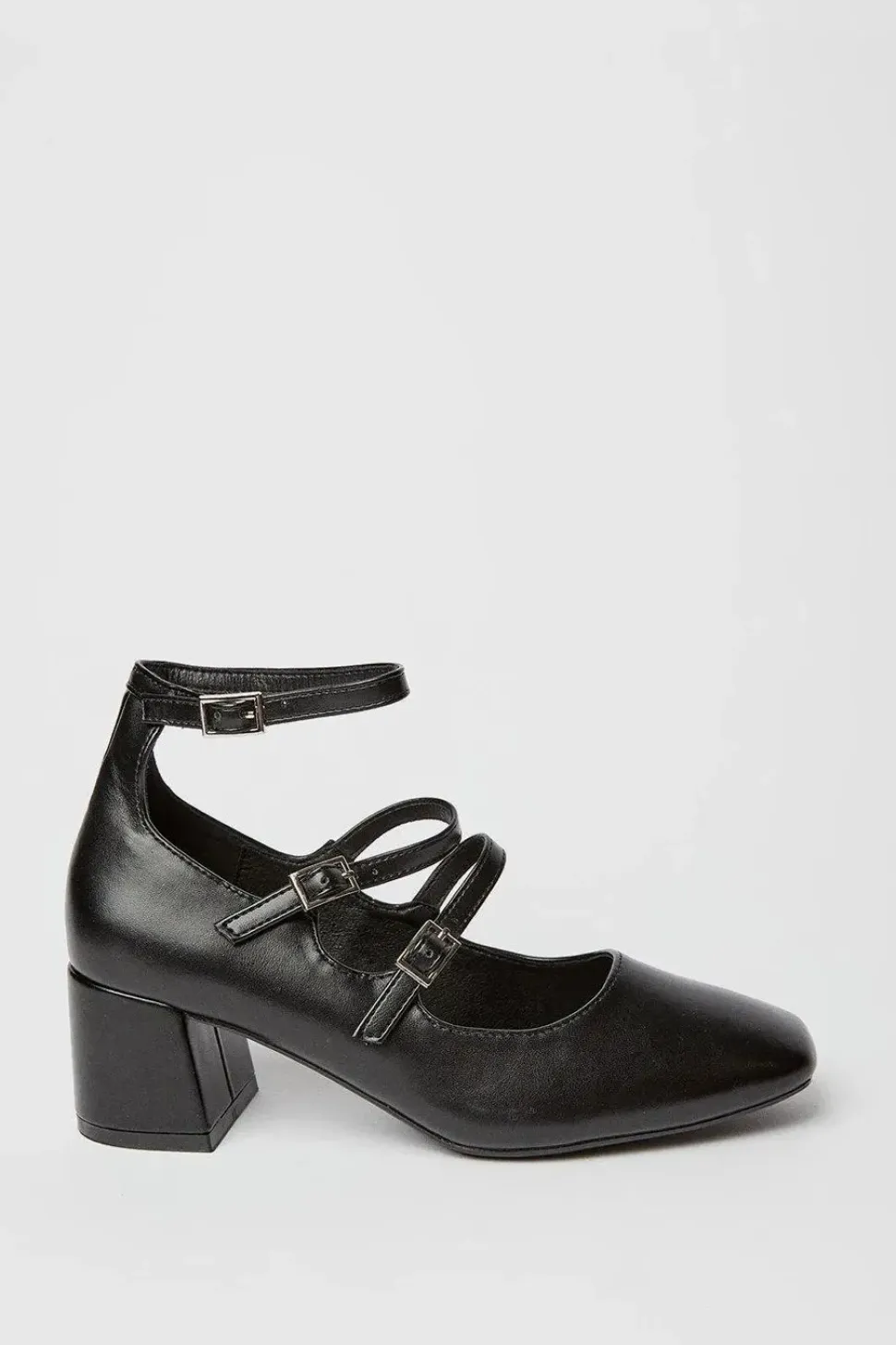 Faith: Chantelle Square Toe Strappy Mary Jane Court Shoes