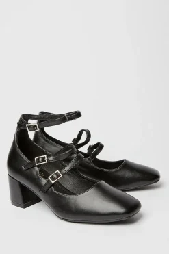 Faith: Chantelle Square Toe Strappy Mary Jane Court Shoes
