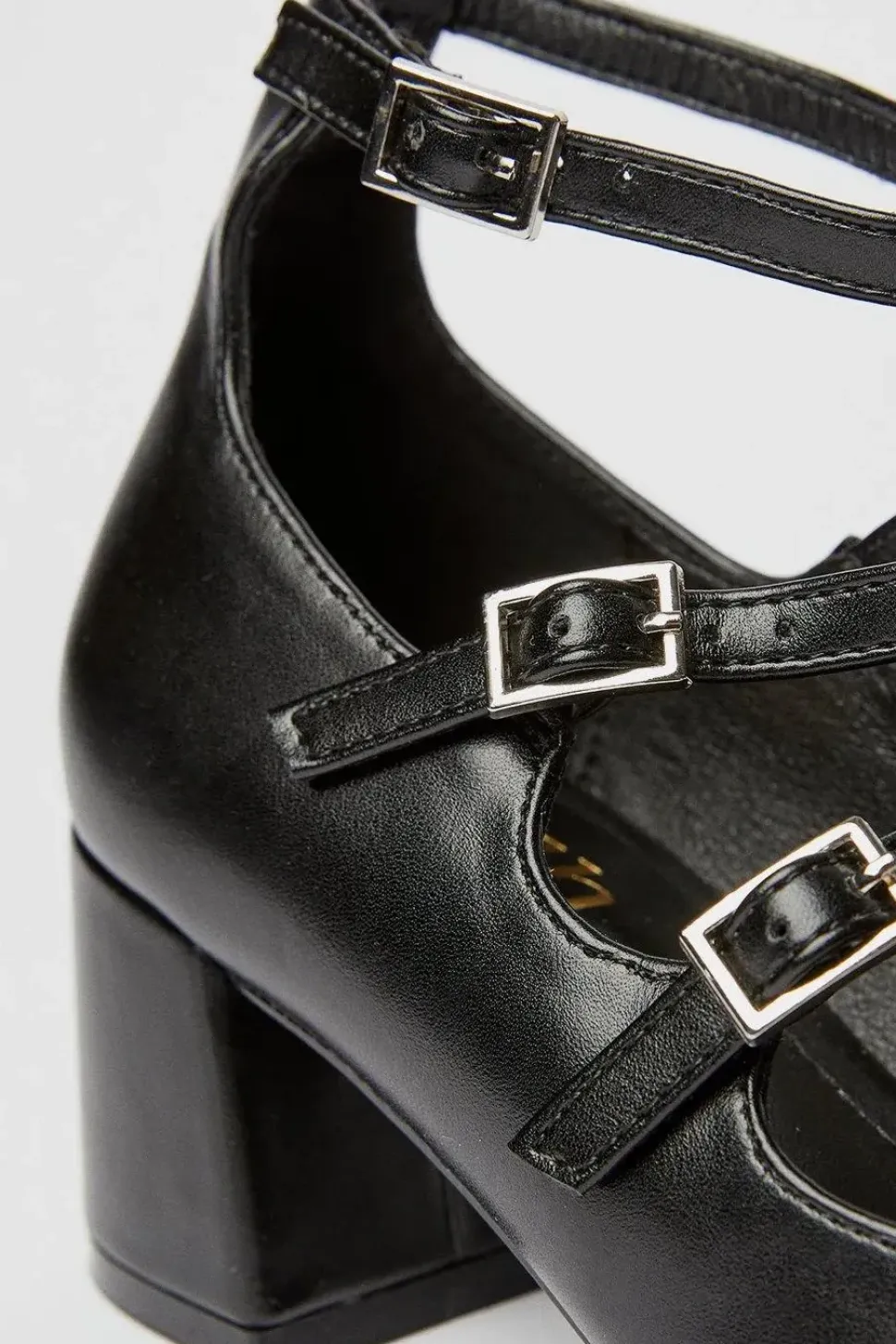 Faith: Chantelle Square Toe Strappy Mary Jane Court Shoes