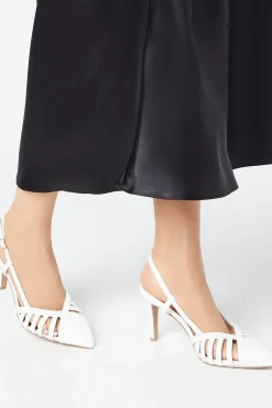 Faith: Connie Lattice Front High Stiletto Slingback Court Shoes