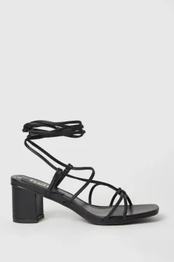 Faith: Connie Spaghetti Strap Medium Block Heel Sandals