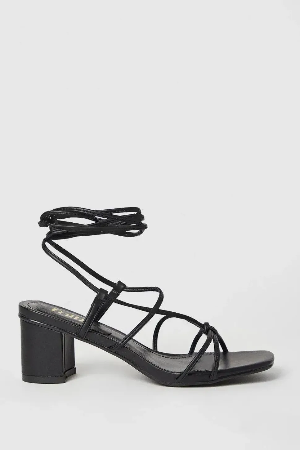 Faith: Connie Spaghetti Strap Medium Block Heel Sandals