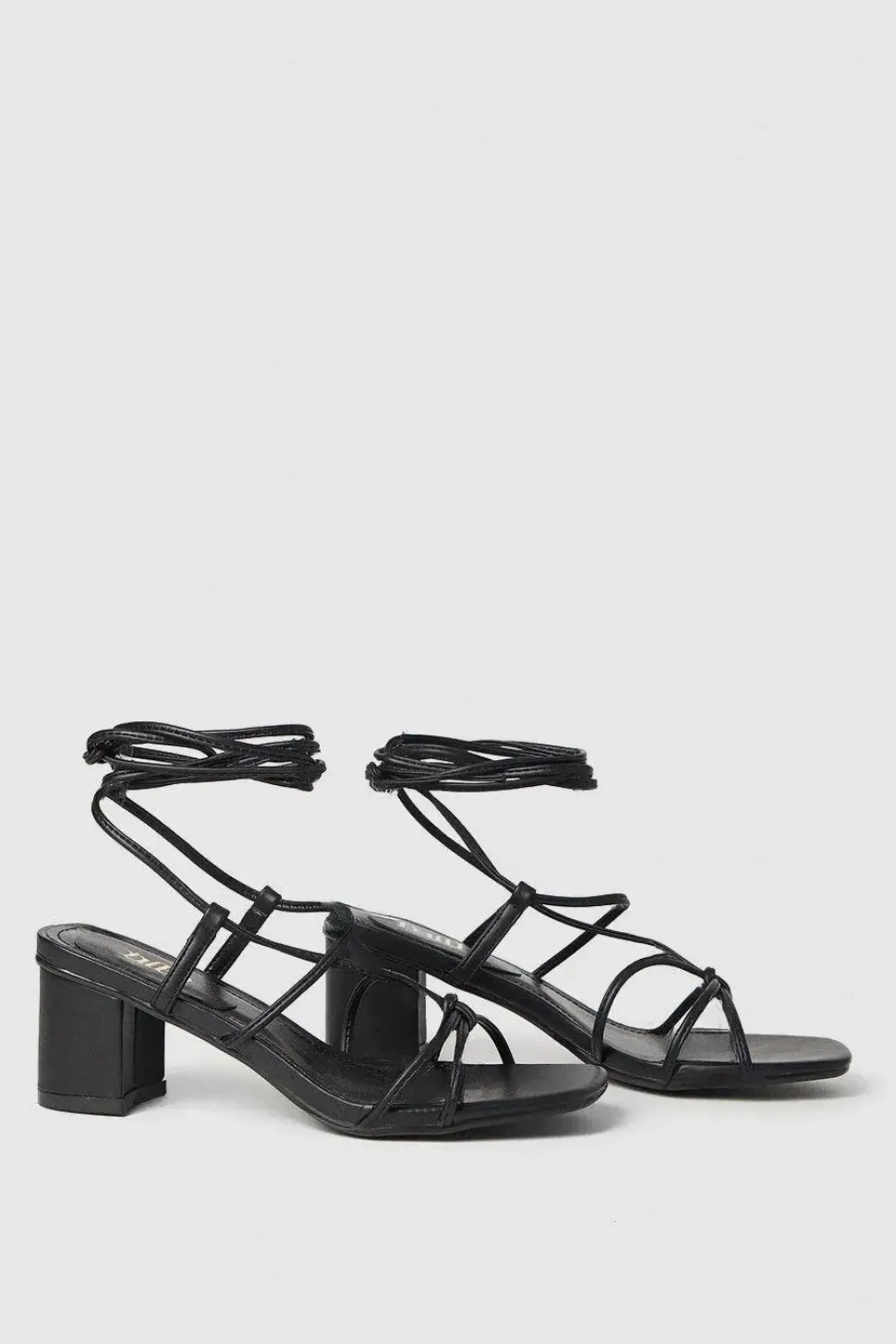 Faith: Connie Spaghetti Strap Medium Block Heel Sandals