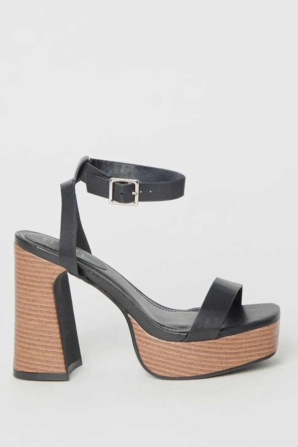 Faith: Ebony High Platform Heeled Sandals
