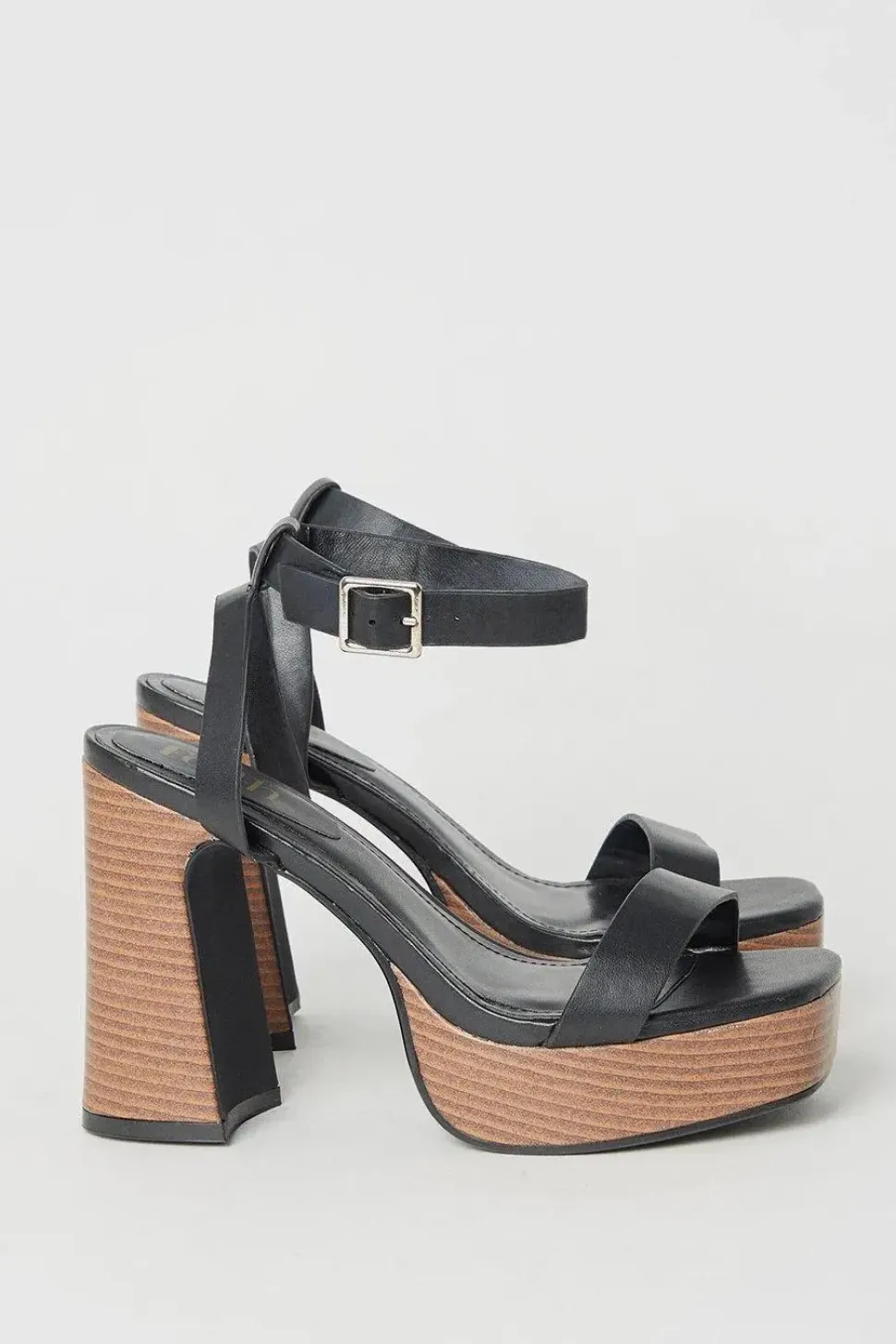 Faith: Ebony High Platform Heeled Sandals
