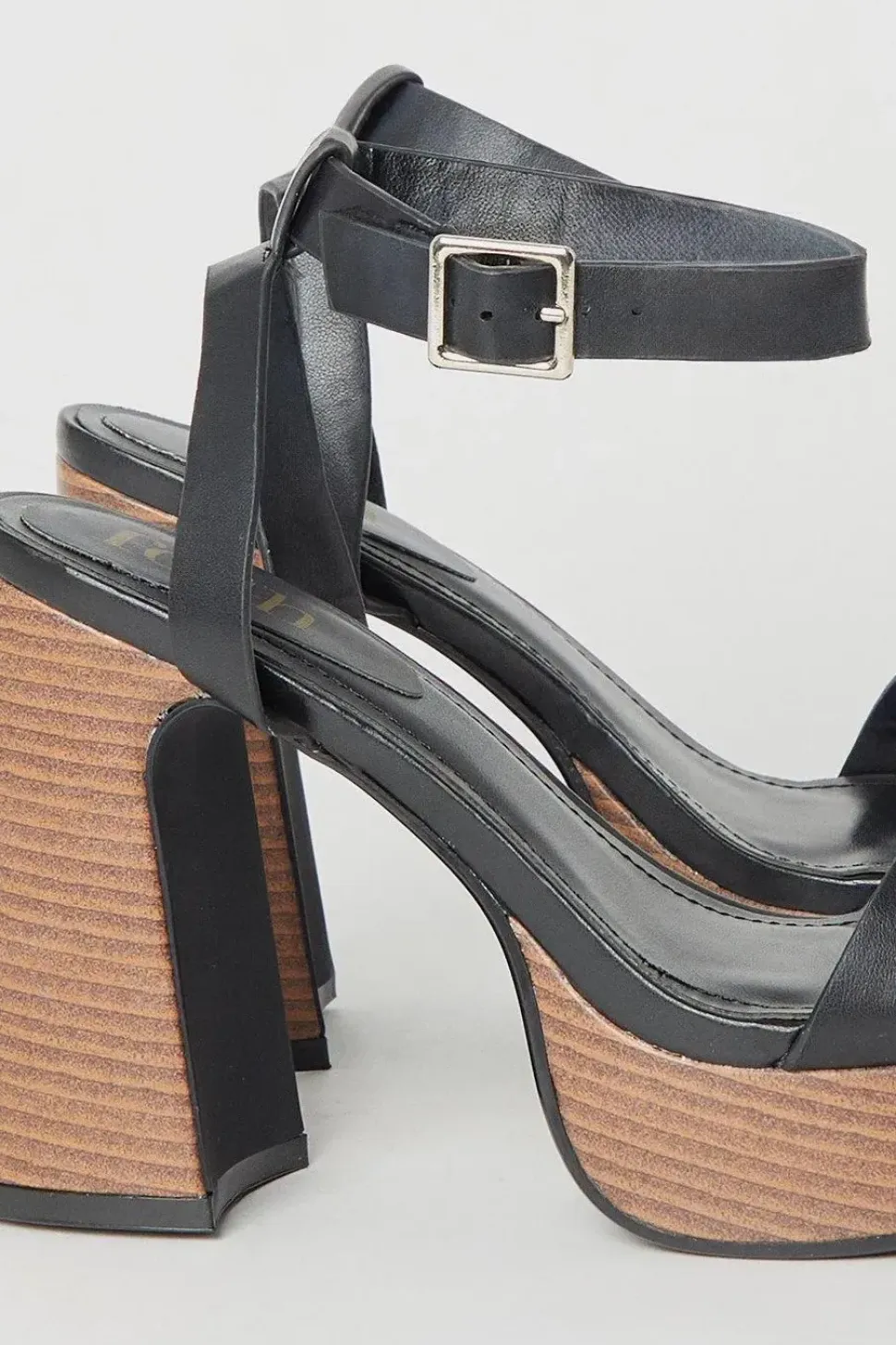 Faith: Ebony High Platform Heeled Sandals