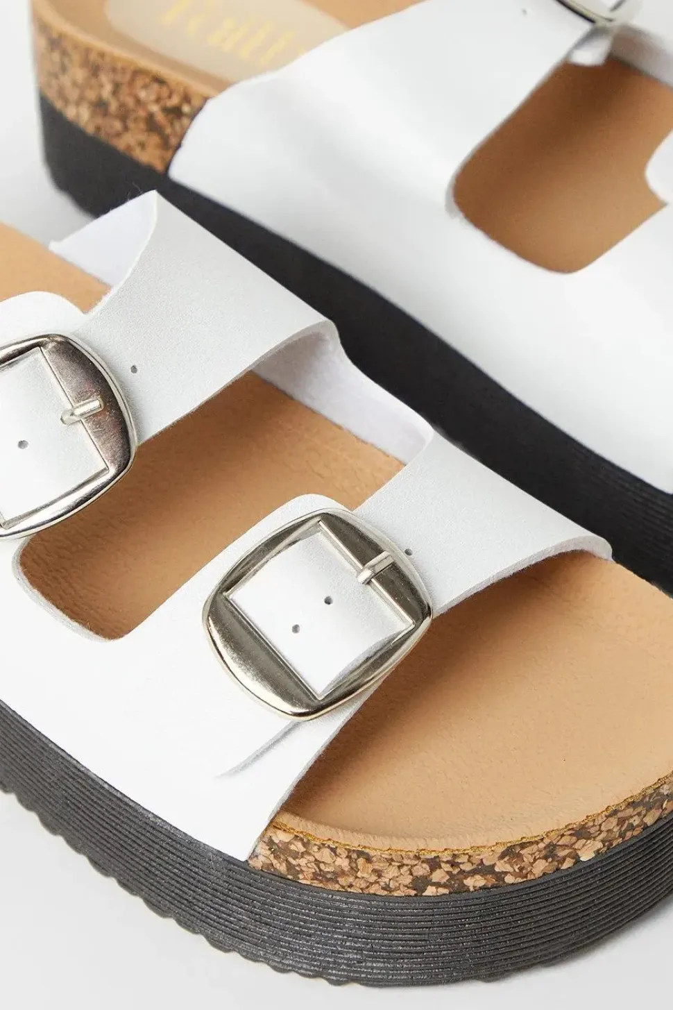 Faith: Hannah Double Buckle Wedge Footbed Sandals