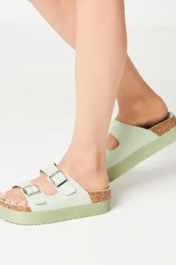 Faith: Hannahs Double Buckle Wedge Footbed Sandals