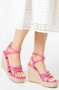 Faith: Haven Strappy High Espadrille Wedge Sandals