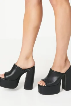 Faith: High Platform Block Heeled Mules