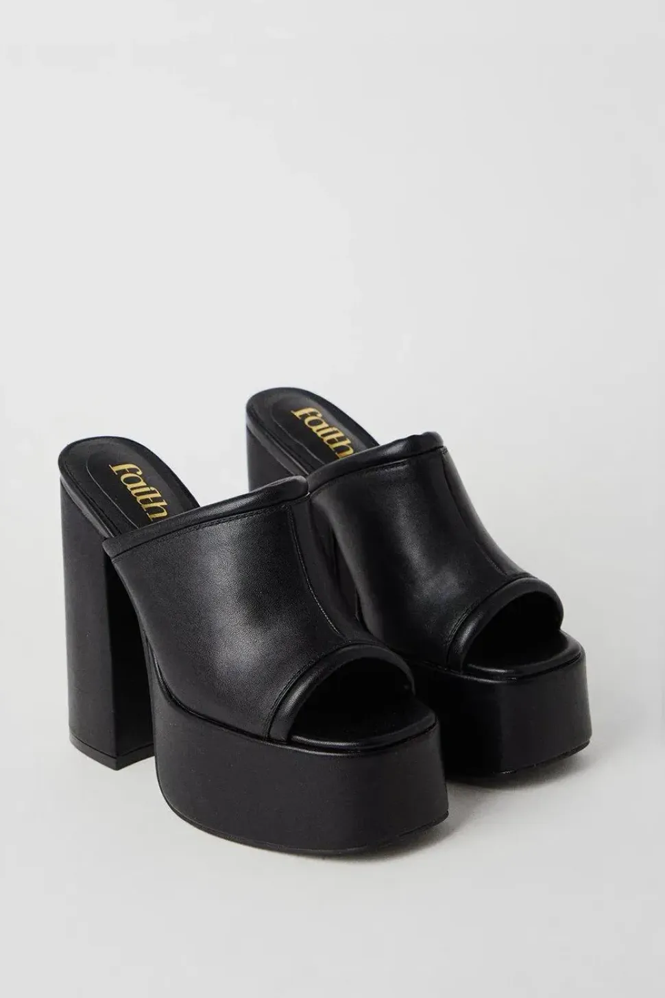 Faith: High Platform Block Heeled Mules