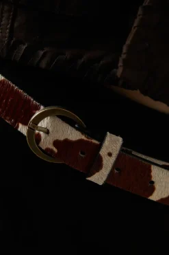 Faith: Leather Cow Print Belt