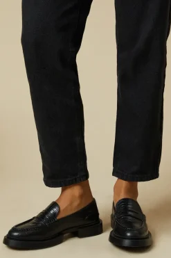 Faith: Leather Croc Print Chunky Penny Loafer