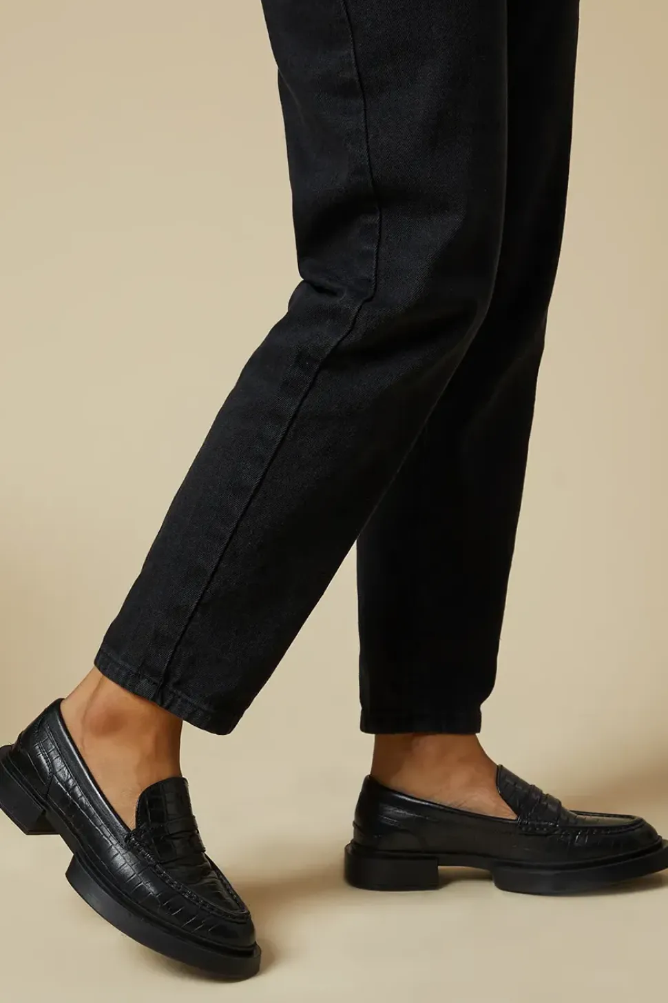Faith: Leather Croc Print Chunky Penny Loafer