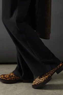 Faith: Leopard Print Contrast Stitch Chunky Penny Loafer