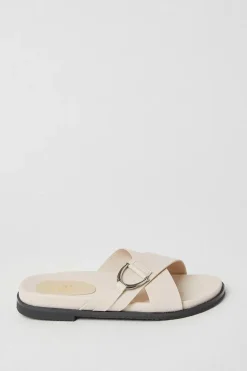 Faith: Mara Metal Detail Slider Footbed Sandals