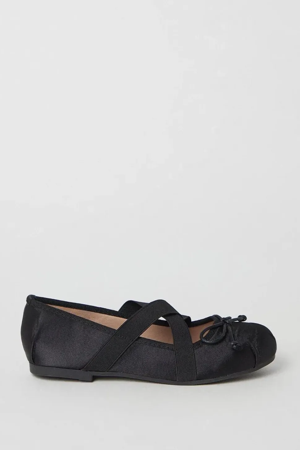 Faith: Margo Satin Bow Cross Strap Ballet Pumps