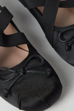 Faith: Margo Satin Bow Cross Strap Ballet Pumps