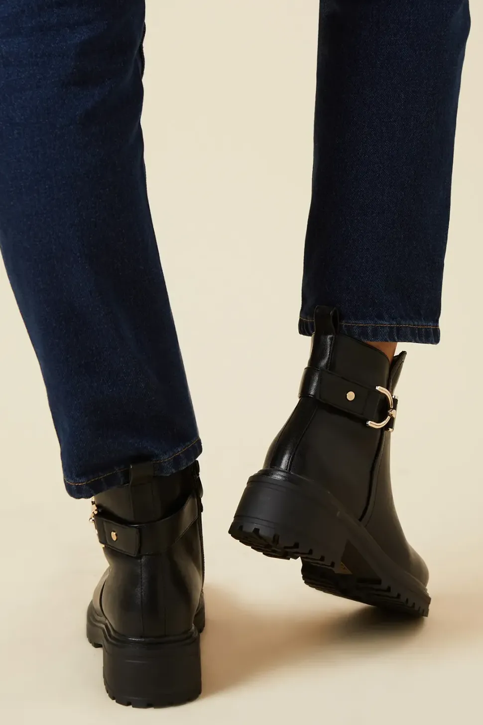 Faith: Maude Metal Trim Detail Chunky Ankle Boot