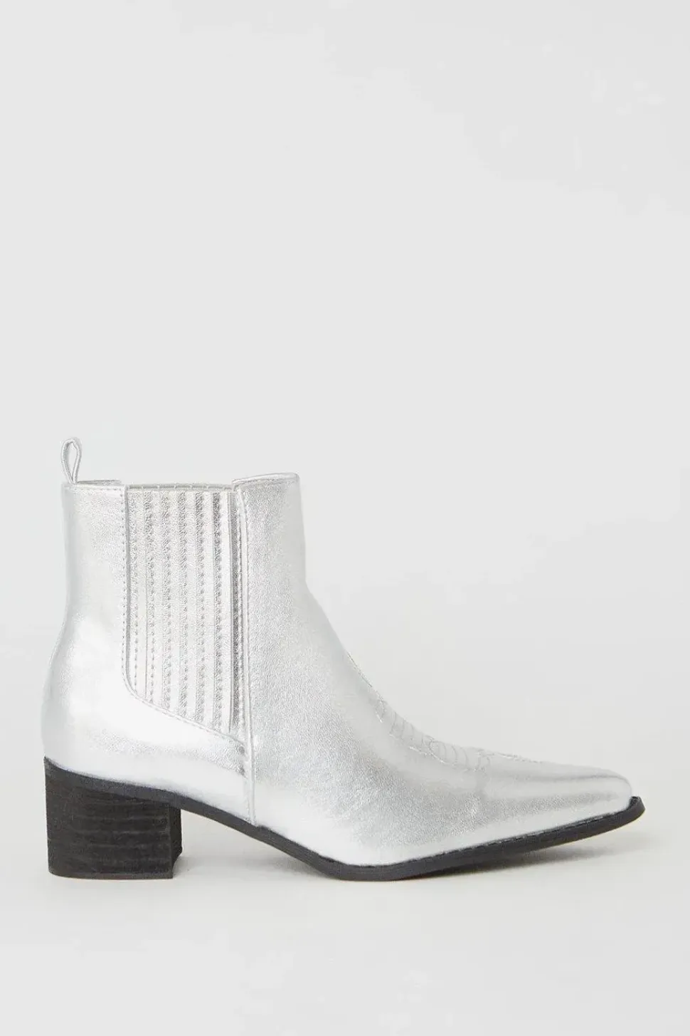 Faith: Milli Metallic Covered Gusset Western Cowboy Ankle Boots