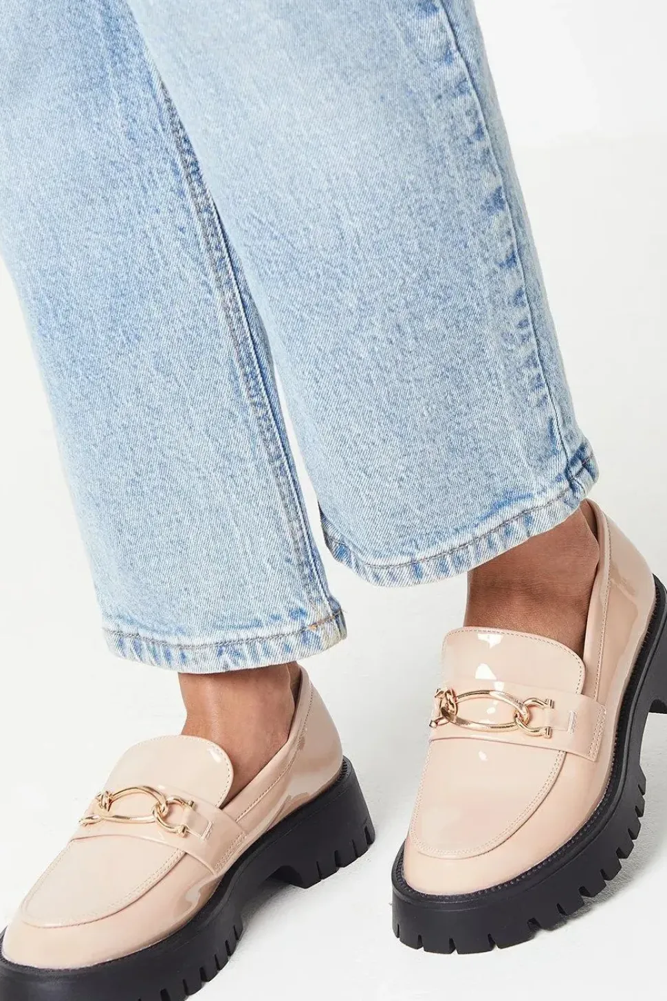Faith: Nash Metal Chain Detail Chunky Loafers