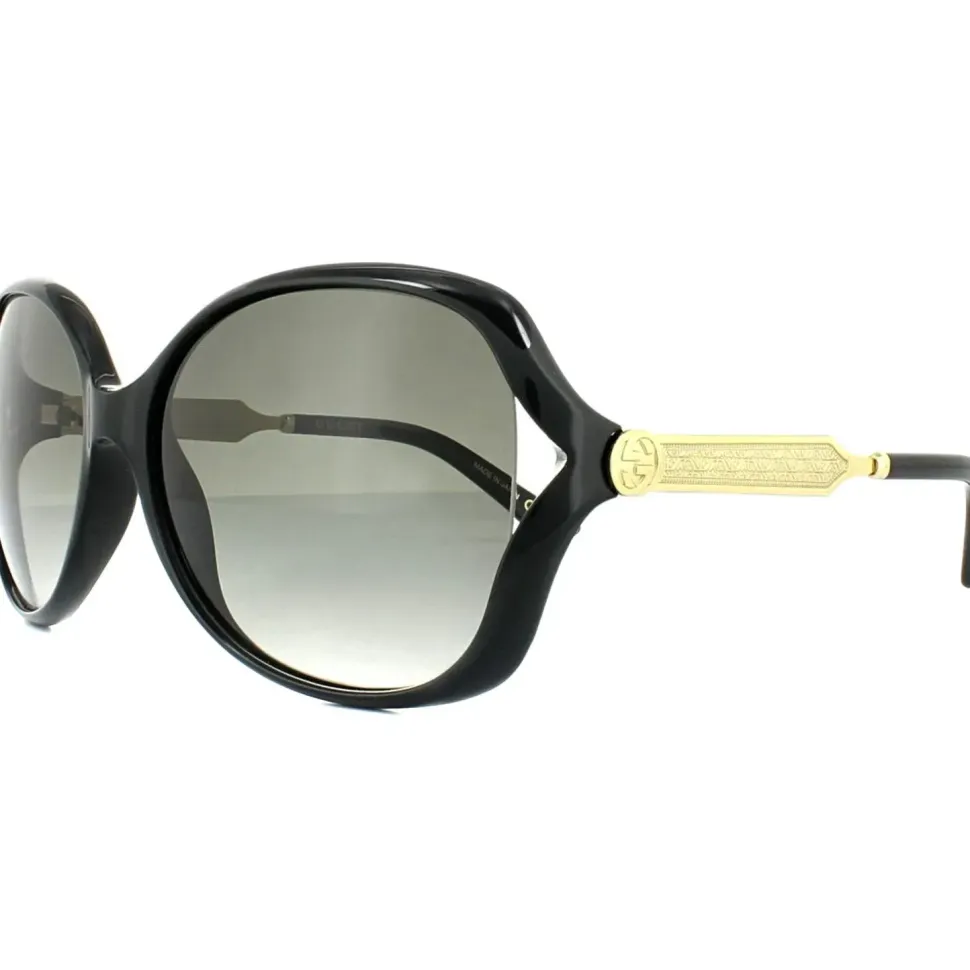 Fashion Black Gold Grey Gradient Sunglasses