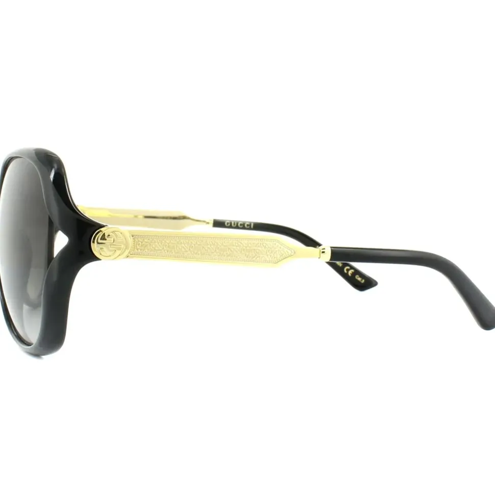 Fashion Black Gold Grey Gradient Sunglasses