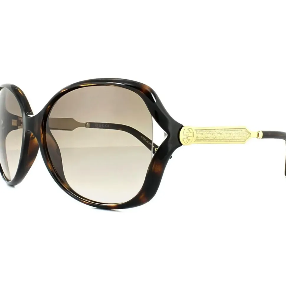 Fashion Havana Gold Brown Gradient Sunglasses