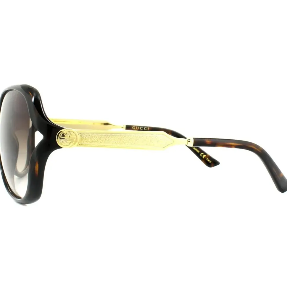 Fashion Havana Gold Brown Gradient Sunglasses