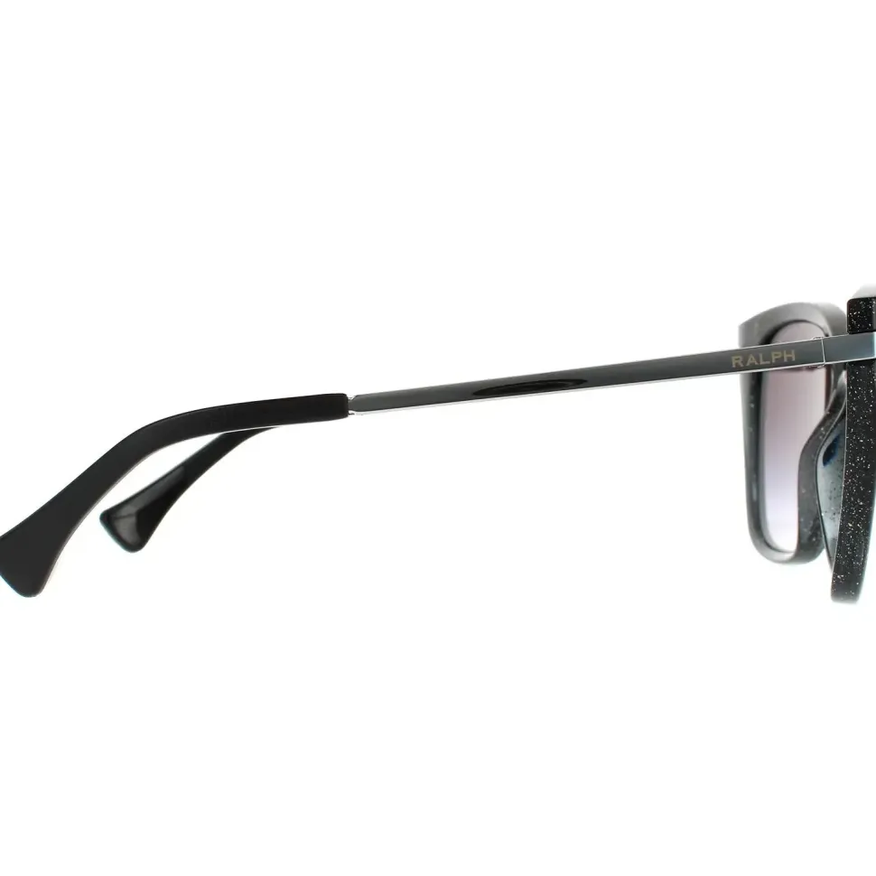 Fashion Shiny Gradient Black Glitter Grey Gradient Sunglasses