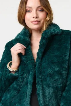 Faux Fur Cropped Long Sleeve Jacket