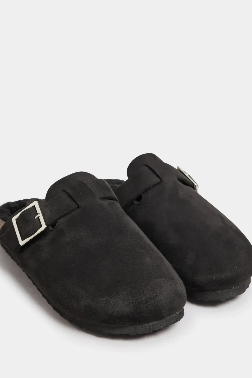 Faux Fur Lined Clogs In Extra Wide Fit