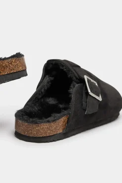Faux Fur Lined Clogs In Extra Wide Fit
