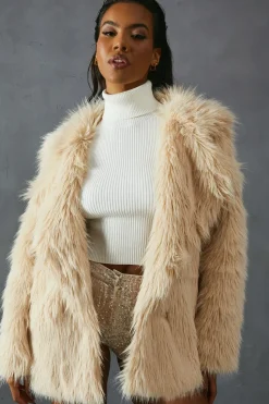 Faux Fur Long Collar Coat