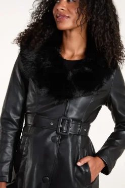 Faux Fur Longline Coat