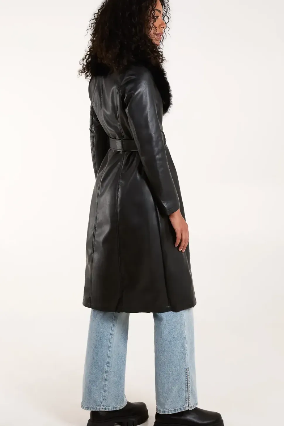 Faux Fur Longline Coat