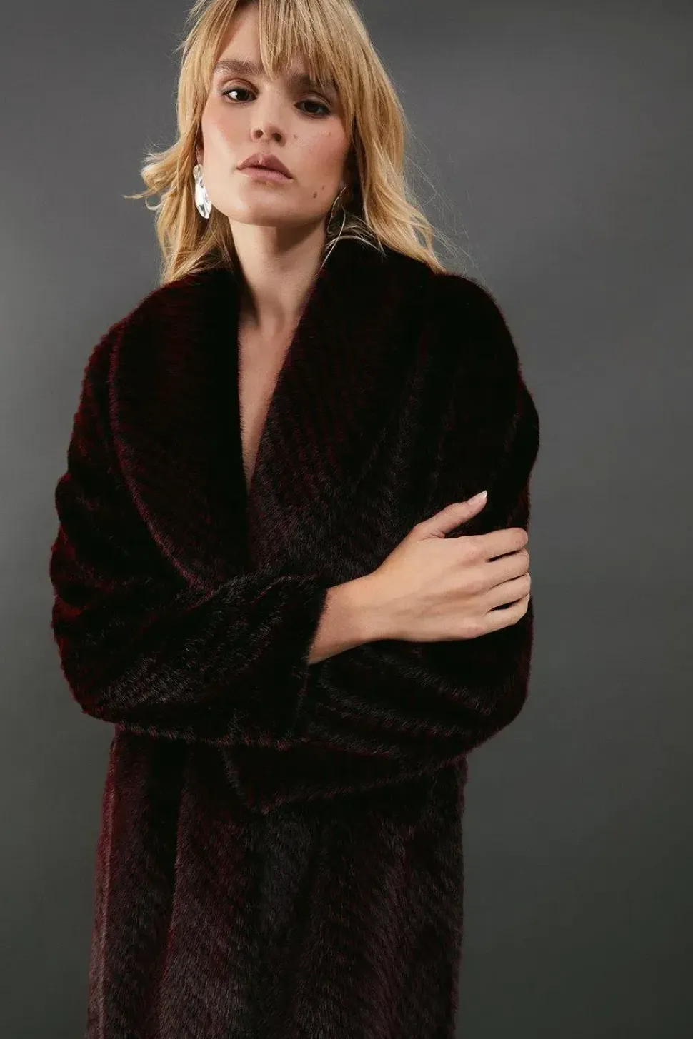 Faux Fur Luxe Two Tone Coat
