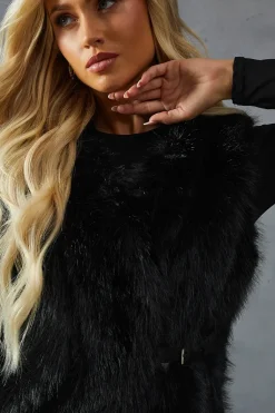Faux Fur Panelled Gilet