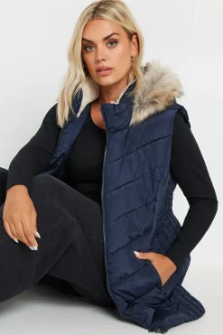 Faux Fur Trim Padded Gilet