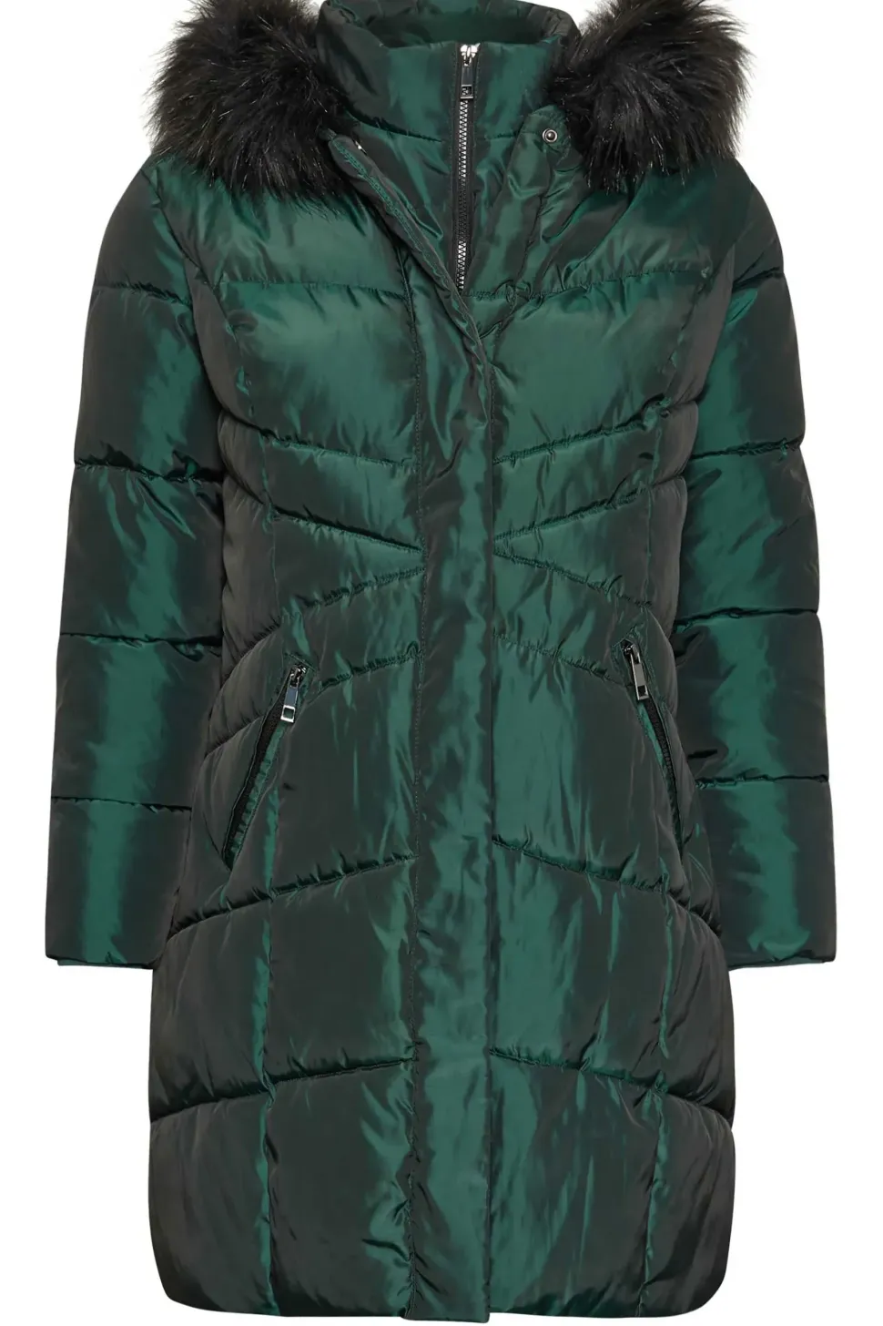 Faux Fur Trim Puffer Coat