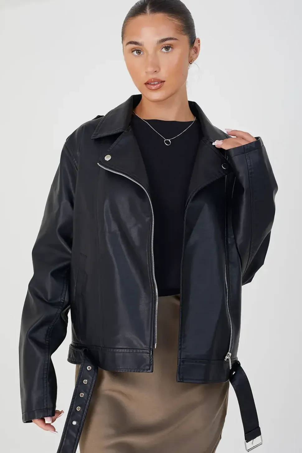 Faux Leather PU Oversized Jacket
