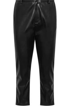 Faux Leather Straight Leg Trousers