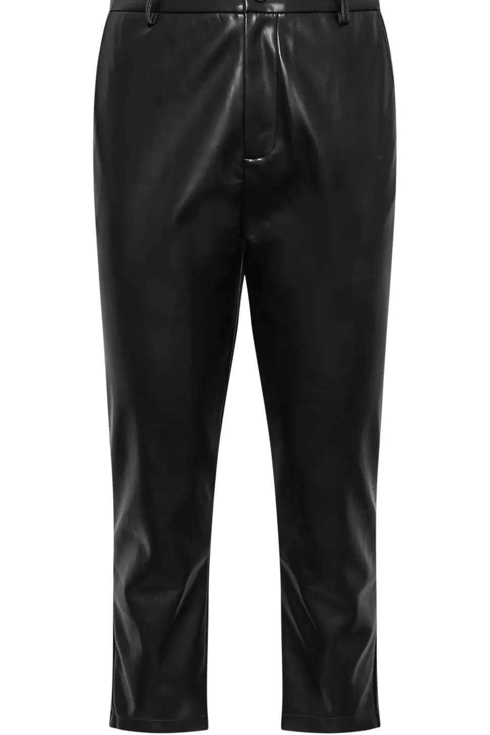Faux Leather Straight Leg Trousers