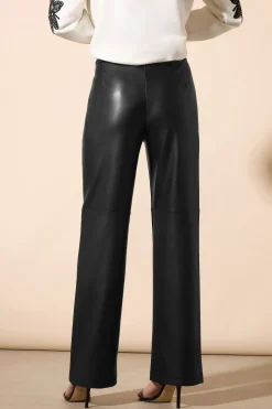 Faux Leather Wide Leg Trousers