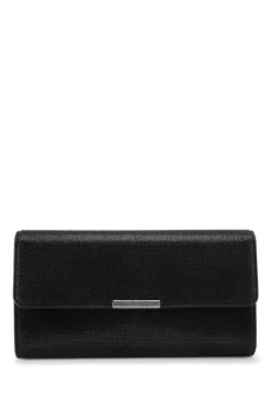 Faux Leather 'Danica' Quilted Clutch Bag