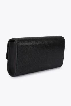 Faux Leather 'Danica' Quilted Clutch Bag