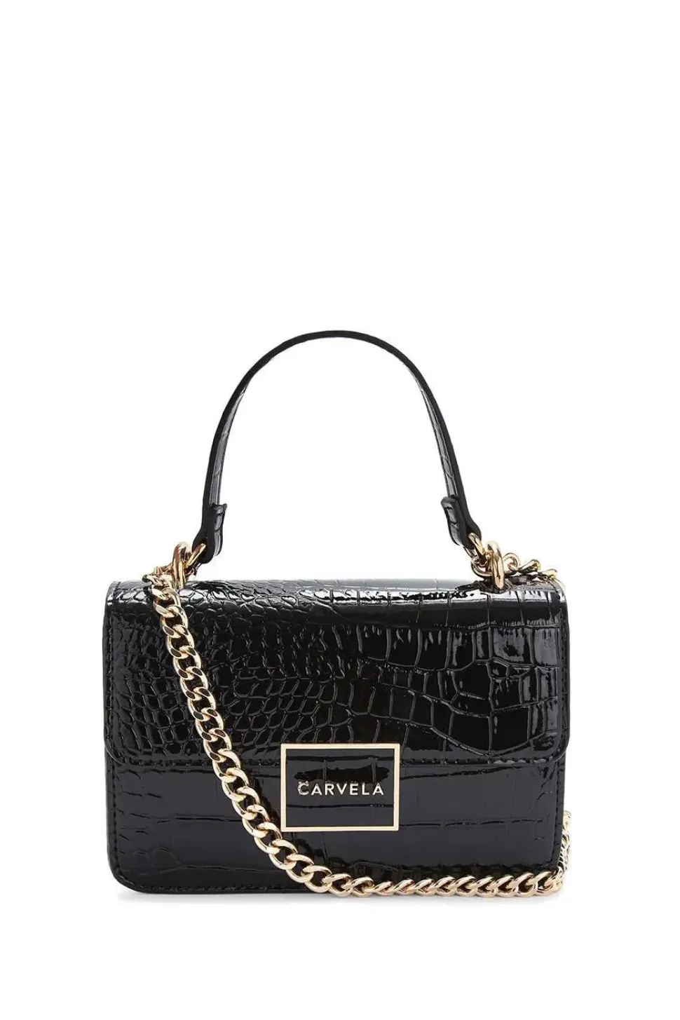 Faux Leather 'Danica' Quilted Clutch Bag
