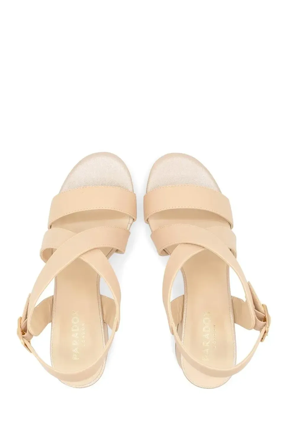Faux Leather 'Idelle' Low Block Heel Sandals